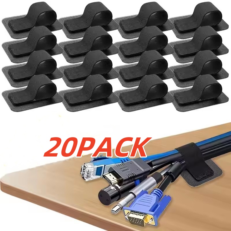 Home Office Desks - 4/20 Peças de Abraçadeiras Reutilizáveis Autoadesivas