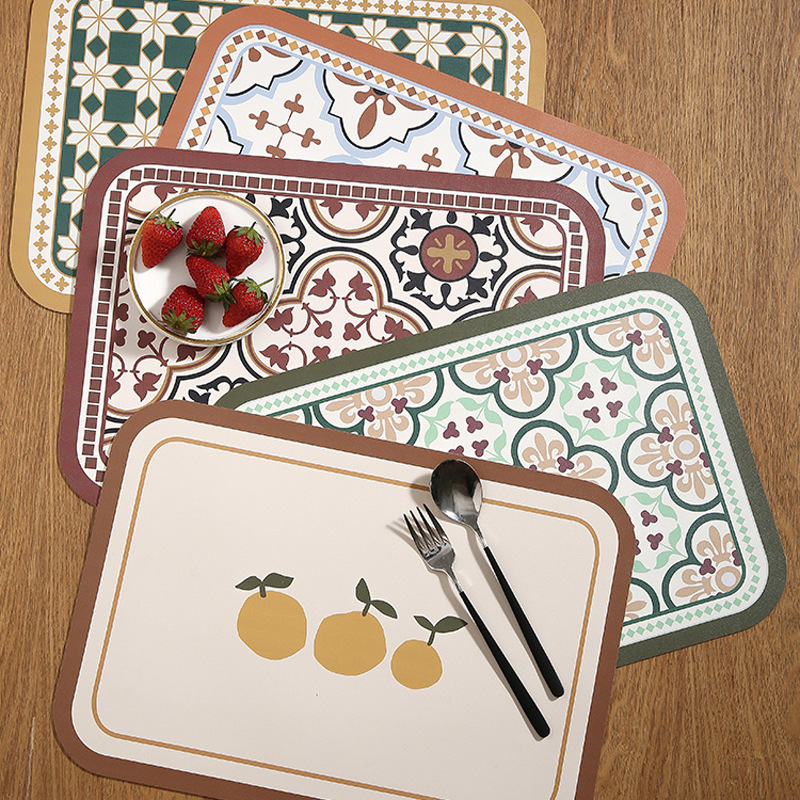 Desk Mat Leather - Retro americano resistente ao calor placemat