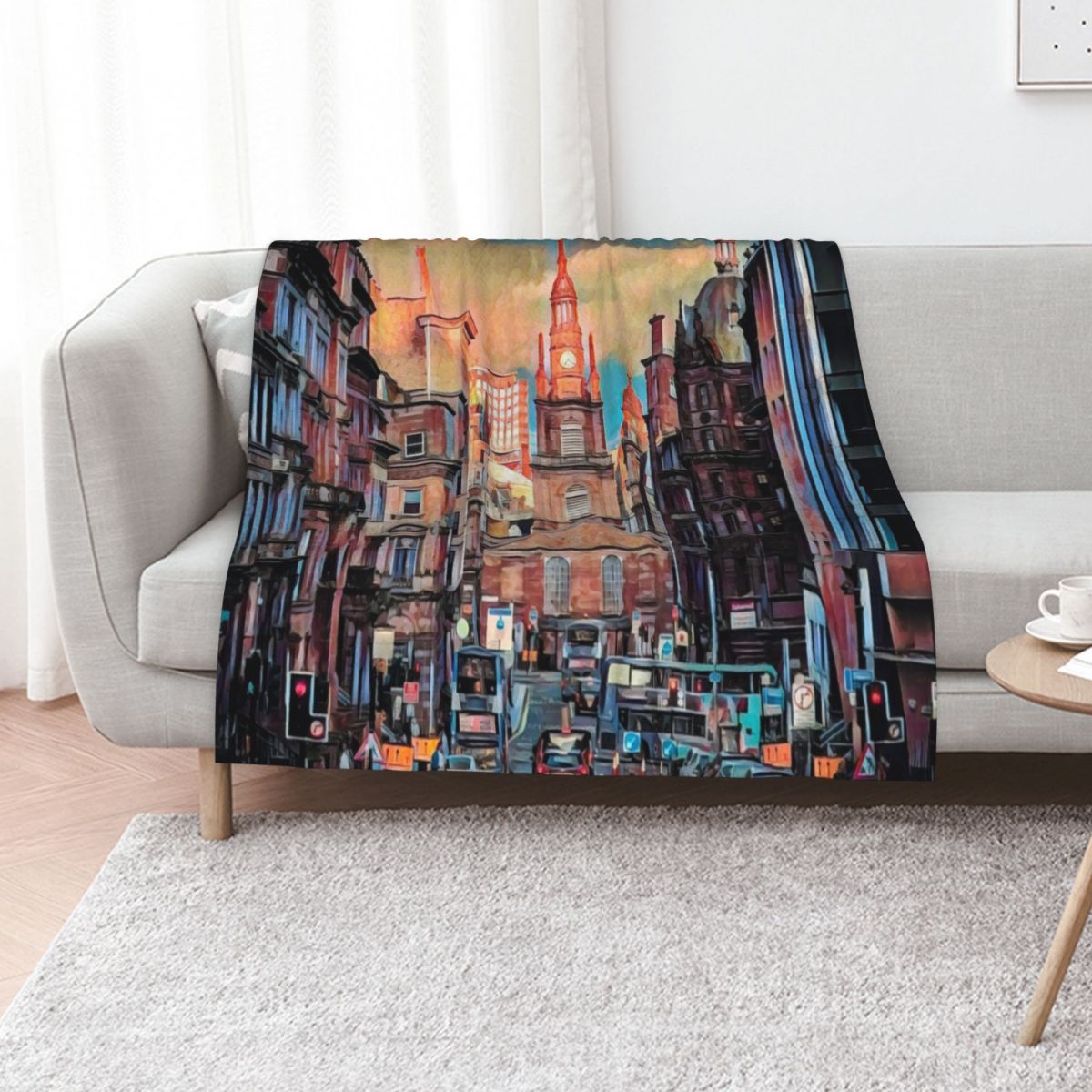 Home Office In Glasgow - Cobertor Glasgow Streets, cobertor quente para
