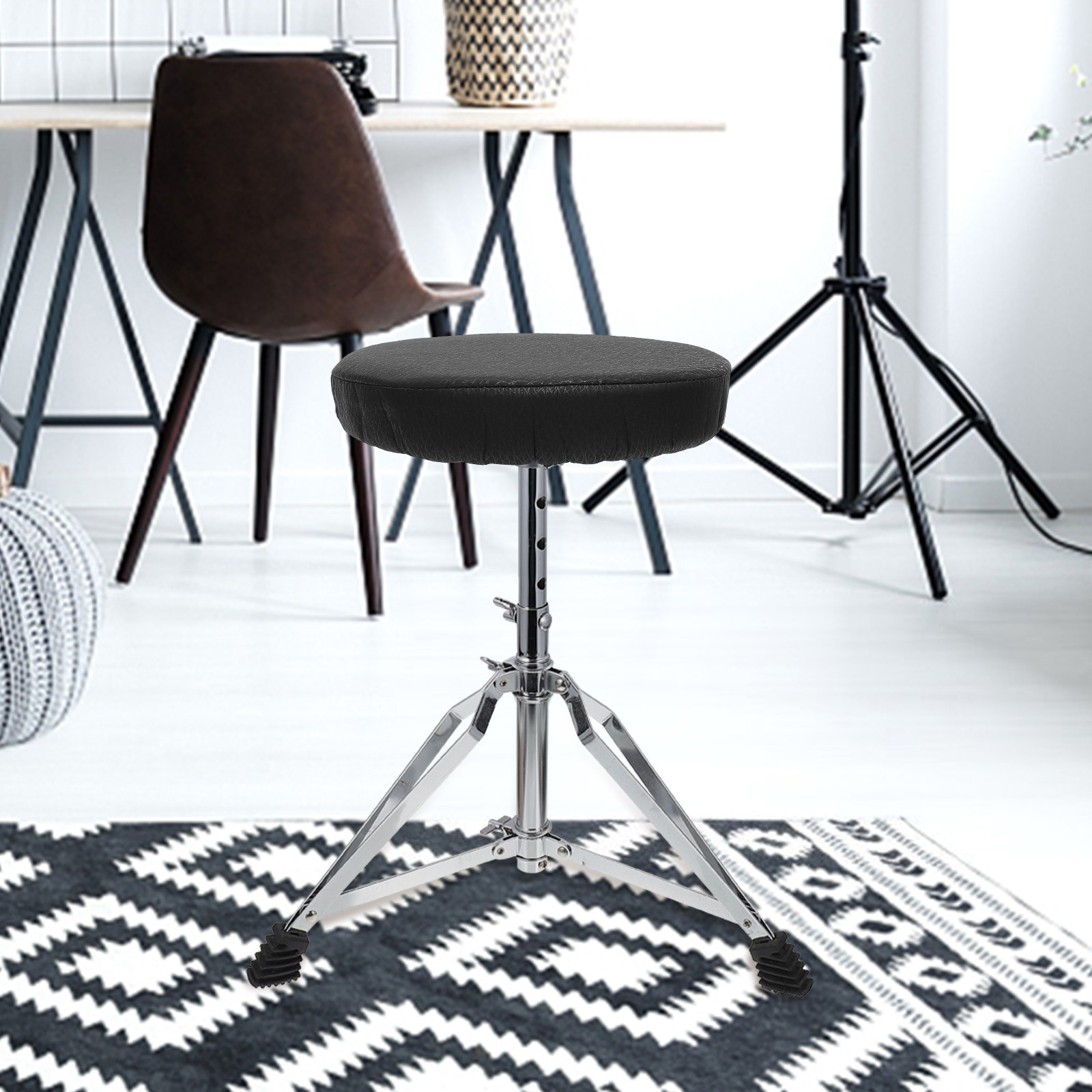Home Office With Sofa - Capa de Banqueta Redonda Super Confortável