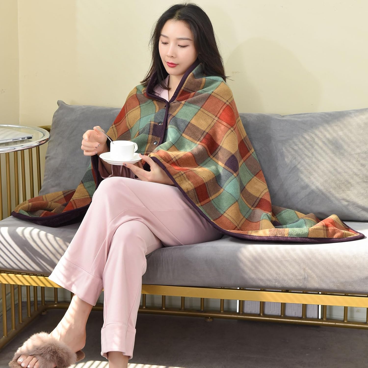 Manta Vestível de Pelúcia Xadr - Home Office With Sofa avaliação e preço