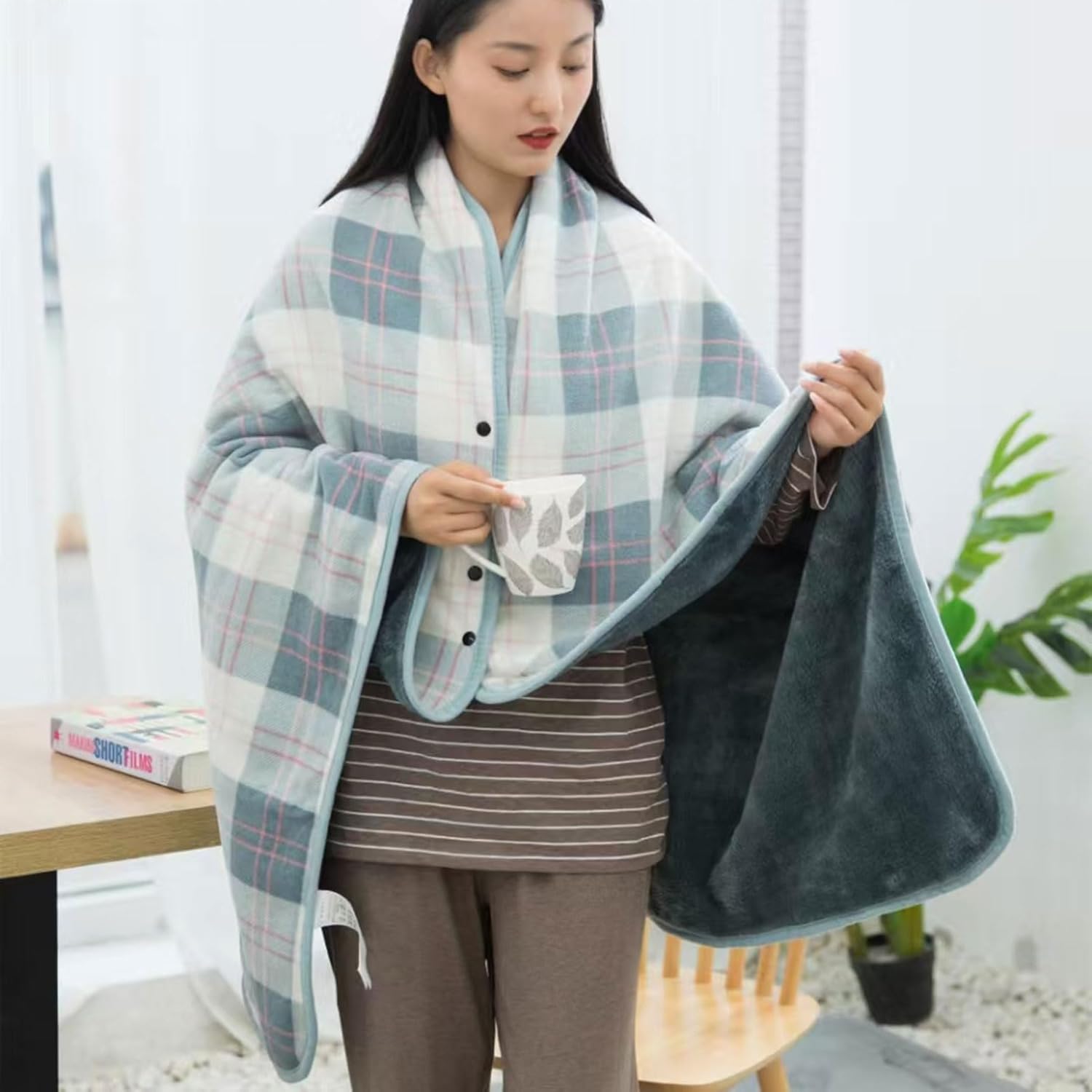 Manta Vestível de Pelúcia Xadr - Home Office With Sofa avaliação e preço